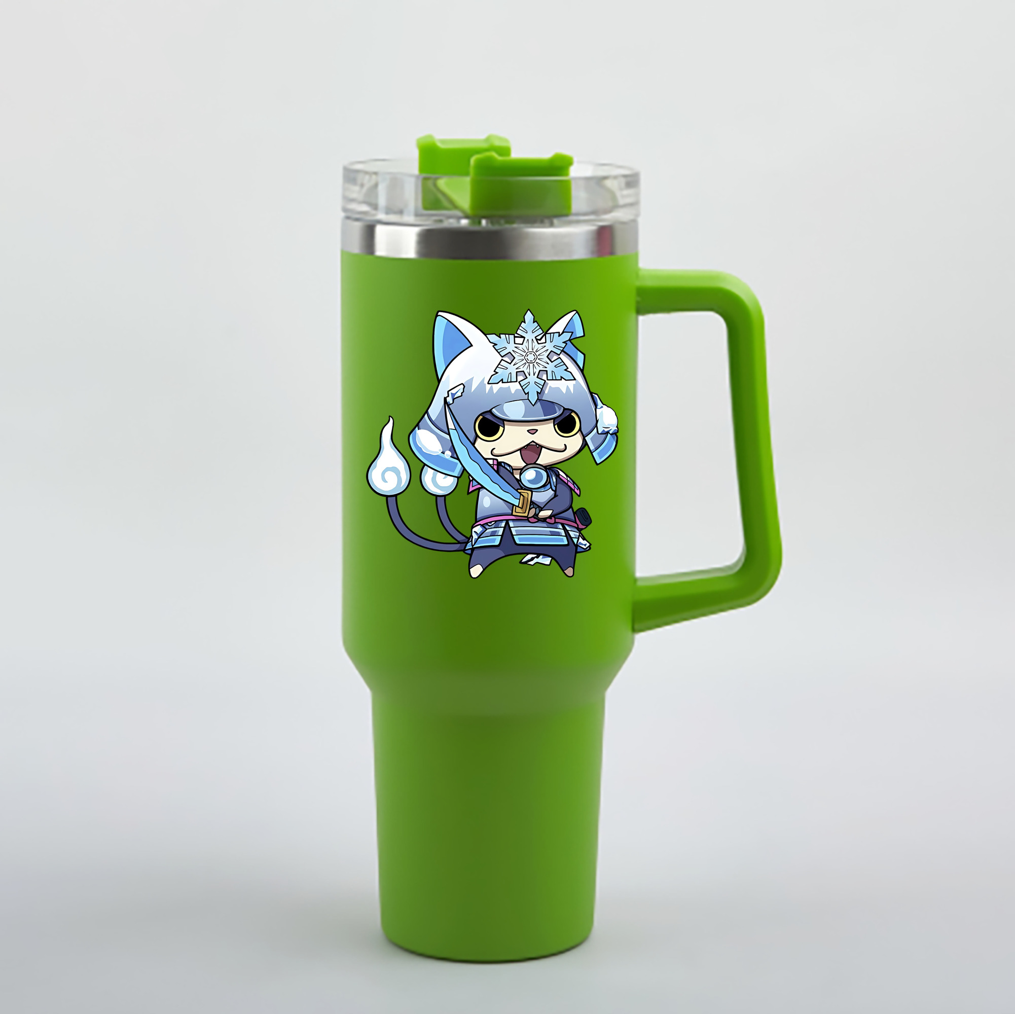 （画像用） 妖怪ウォッチ Yo-kai Watch 1200mL車用タンブラー - クリスタルステッカー（プラスチックストロー付き）